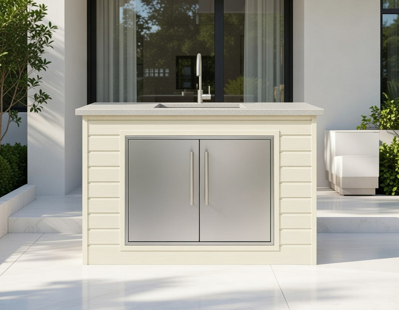 The Alpha Forge Outdoor Kitchen Sink Unit | 150cm Ivory
