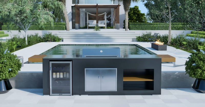 Grillandia Outdoor Kitchen Beefeater Proline Roaster, and Fridge - 2.5M