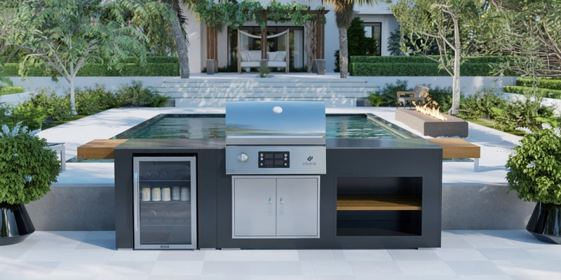 Grillandia Outdoor Kitchen Electric Land Mann Grill, and Fridge | 2.5M