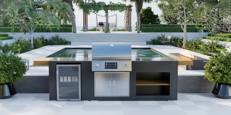 Grillandia Outdoor Kitchen Electric Land Mann Grill, and Fridge | 2.5M