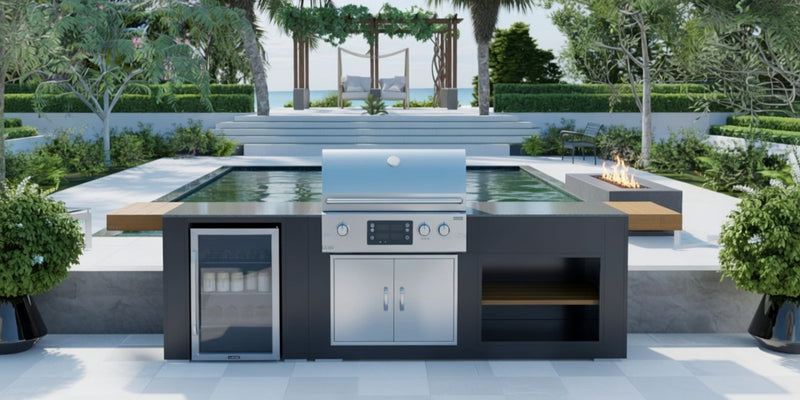 Grillandia Outdoor Kitchen Electric Land Mann Grill, and Fridge | 2.5M
