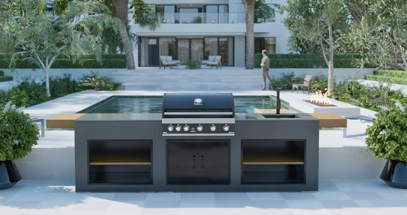 Grillandia Outdoor Kitchen Grandhall Maxim 5 Burner, and Sink | 2.5M