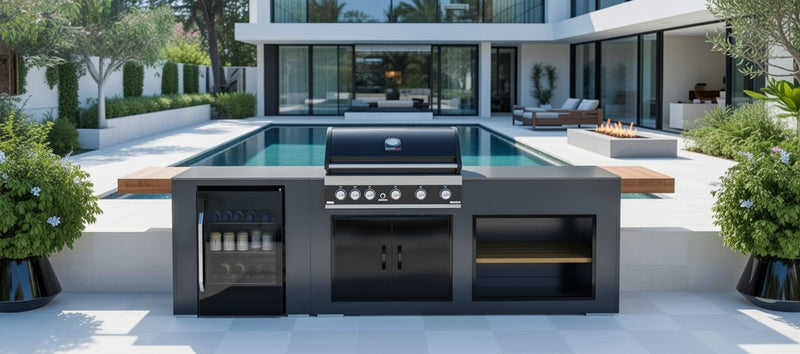 Grillandia Outdoor Kitchen Grandhall Maxim 5 Burner, and Fridge - 2.5M