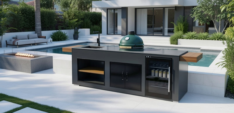 Grillandia Outdoor Kitchen Large Green Egg, Fridge, and Sink - 2.5M
