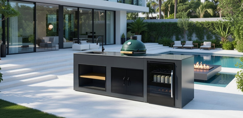 Grillandia Outdoor Kitchen Large Green Egg, Fridge, and Sink - 2.5M