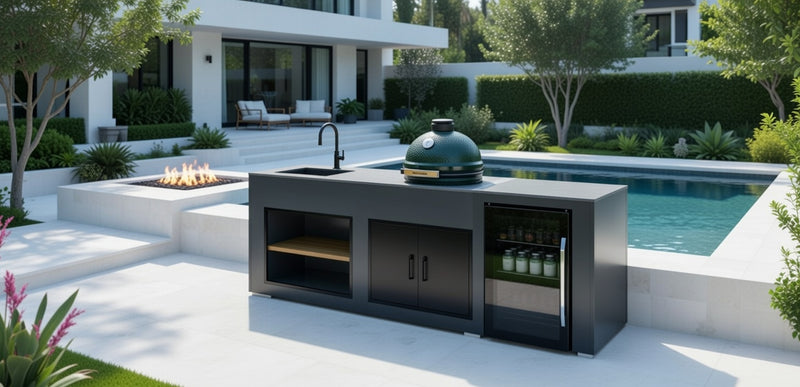 Grillandia Outdoor Kitchen Large Green Egg, Fridge, and Sink - 2.5M