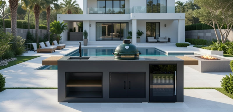 Grillandia Outdoor Kitchen Large Green Egg, Fridge, and Sink - 2.5M