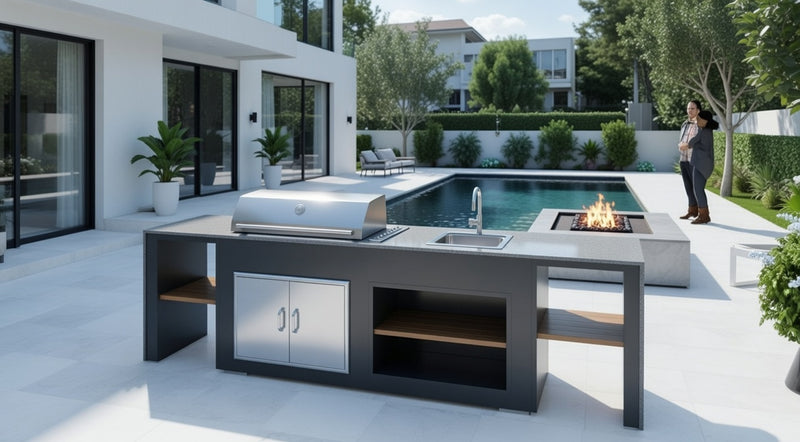 Grillandia Outdoor Kitchen Beefeater Proline Roaster, and Sink - 2.2M