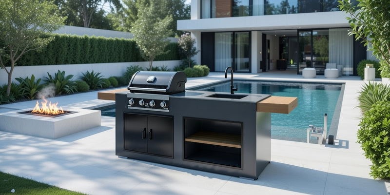 Grillandia Outdoor Kitchen Grandhall Maxim 4 Burner, and Sink - 2M