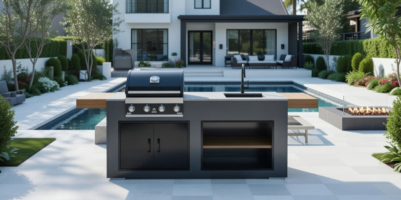 Grillandia Outdoor Kitchen Grandhall Maxim 4 Burner, and Sink - 2M