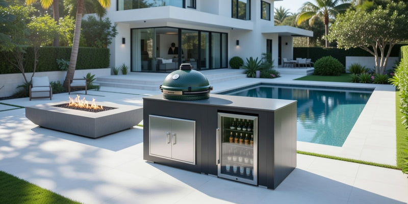 Grillandia Outdoor Kitchen Large or XL Green Egg, and Fridge - 2M