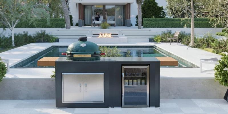 Grillandia Outdoor Kitchen Large or XL Green Egg, and Fridge - 2M