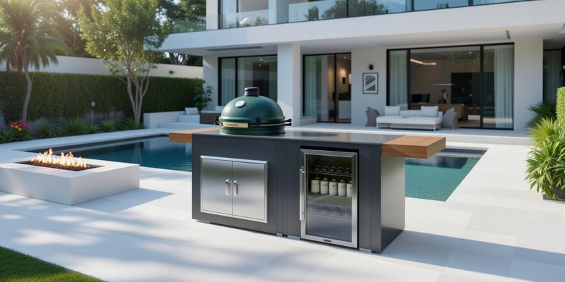 Grillandia Outdoor Kitchen Large or XL Green Egg, and Fridge - 2M