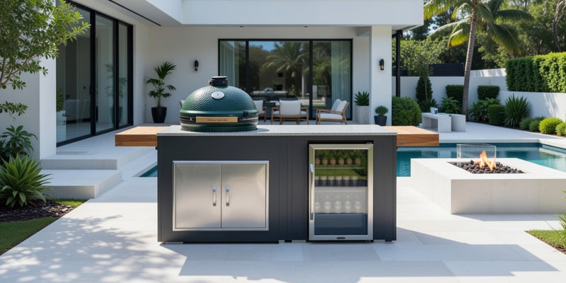Grillandia Outdoor Kitchen Large or XL Green Egg, and Fridge - 2M