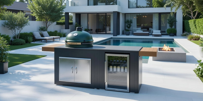 Grillandia Outdoor Kitchen Large or XL Green Egg, and Fridge - 2M