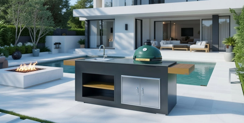 Grillandia Outdoor Kitchen Large Green Egg, and Sink - 2M - R
