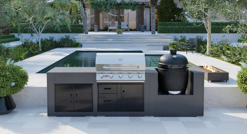 Grillandia Outdoor kitchen Bull Renegade 5 Burner, and Large Kamado |3.6Mwith