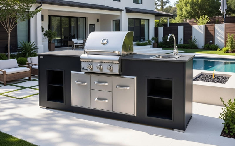 Grillandia Outdoor Kitchen Land Mann Grill, and Sink | 2.5M