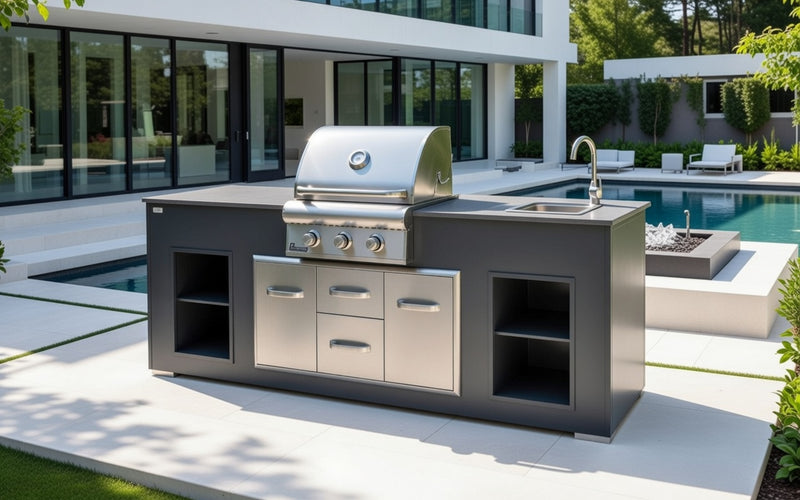 Grillandia Outdoor Kitchen Land Mann Grill, and Sink | 2.5M