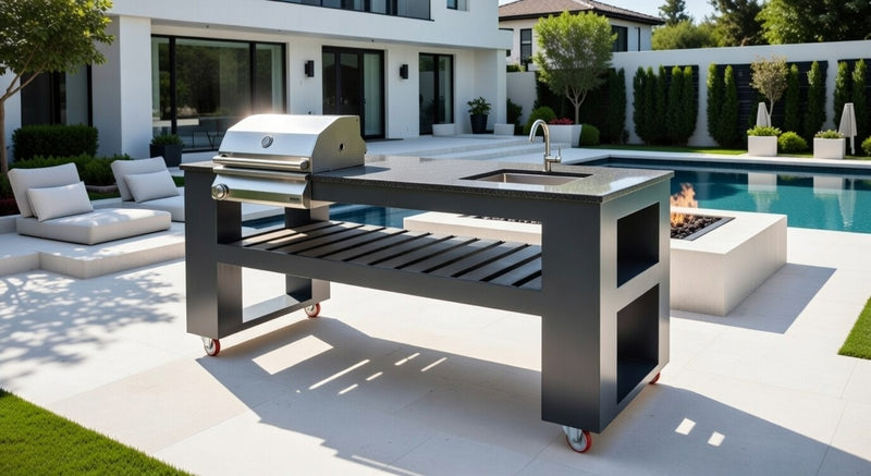 Grillandia Outdoor Kitchen Brabura Charcoal Grill, and Sink | 3M