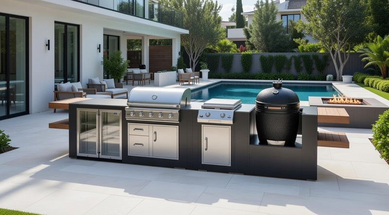 Grillandia Outdoor Kitchen Paired with Brabura BBQ, Plancha, and Kamado Grill | 5M