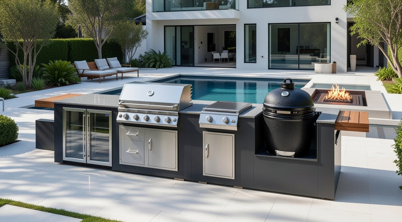 Grillandia Outdoor Kitchen Paired with Brabura BBQ, Plancha, and Kamado Grill | 5M