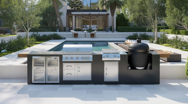 Grillandia Outdoor Kitchen Paired with Brabura BBQ, Plancha, and Kamado Grill | 5M
