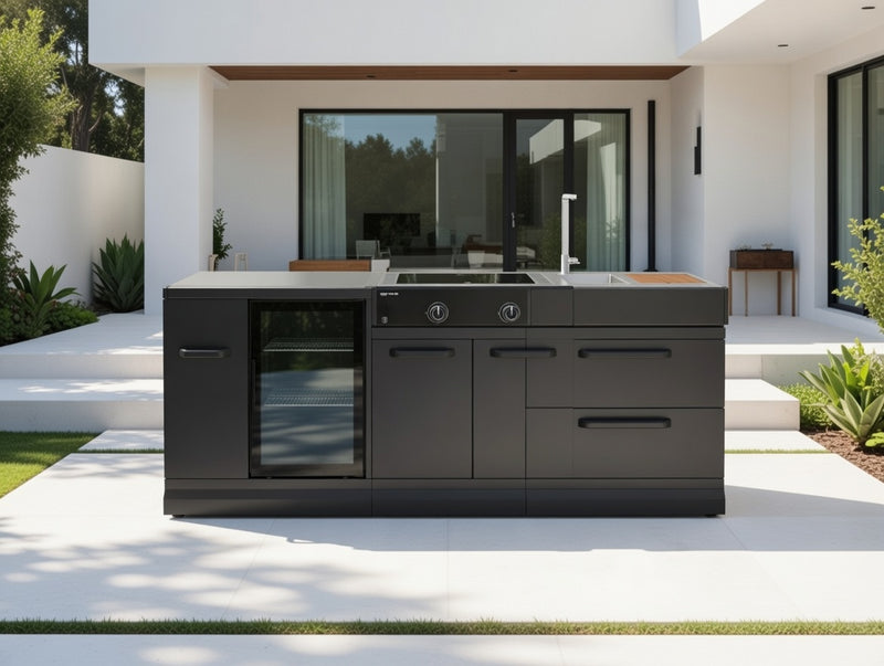 GRLLR Outdoor Kitchen Fridge Stove and Sink | Full length 2.4M