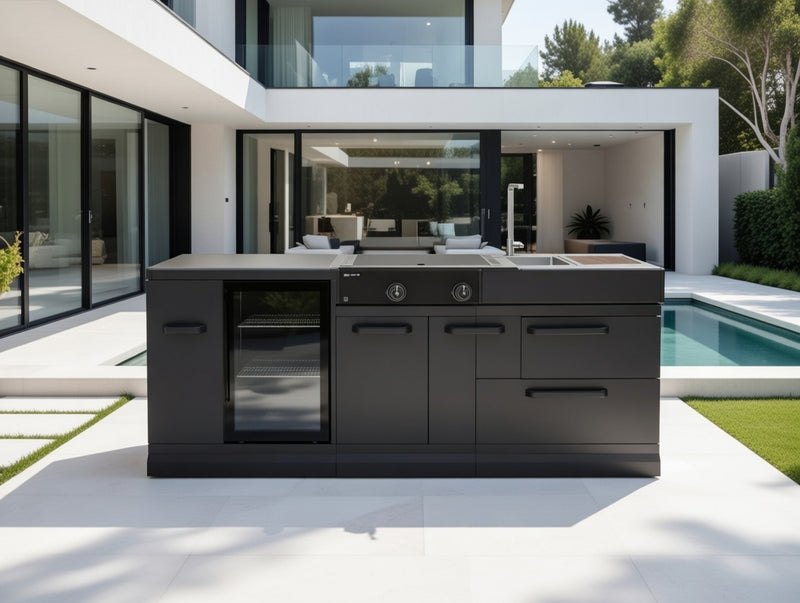 GRLLR Outdoor Kitchen Fridge Stove and Sink | Full length 2.4M