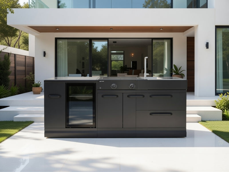 GRLLR Outdoor Kitchen Fridge Stove and Sink | Full length 2.4M