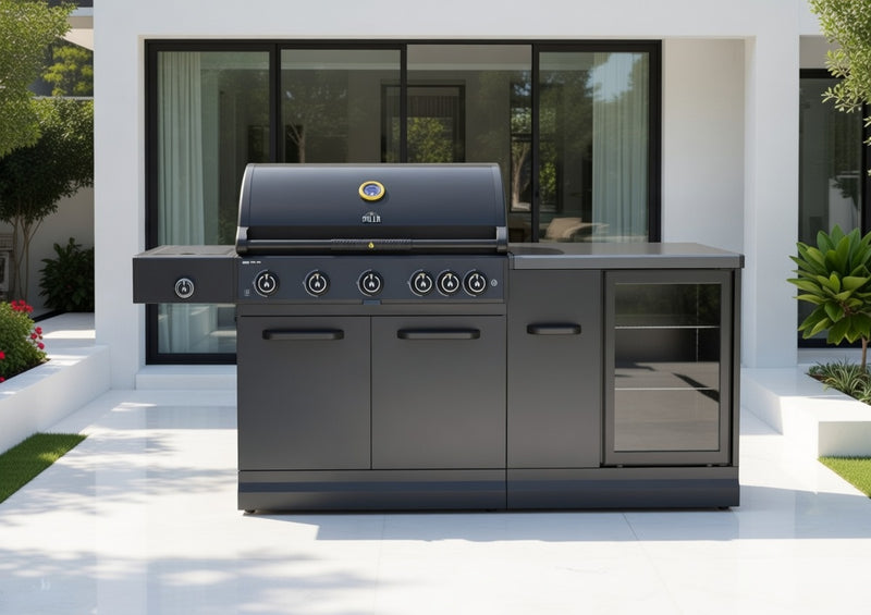 GRLLR Outdoor Kitchen 5 Burner and Fridge | Full length 2.1M