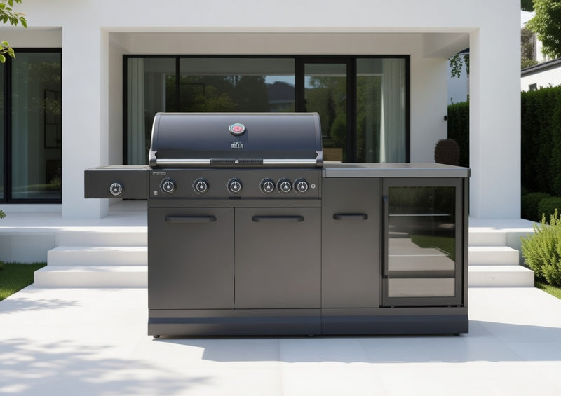 GRLLR Outdoor Kitchen 5 Burner and Fridge | Full length 2.1M
