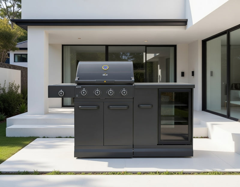 GRLLR Outdoor Kitchen 4 Burner and Fridge | Full length 1.6M