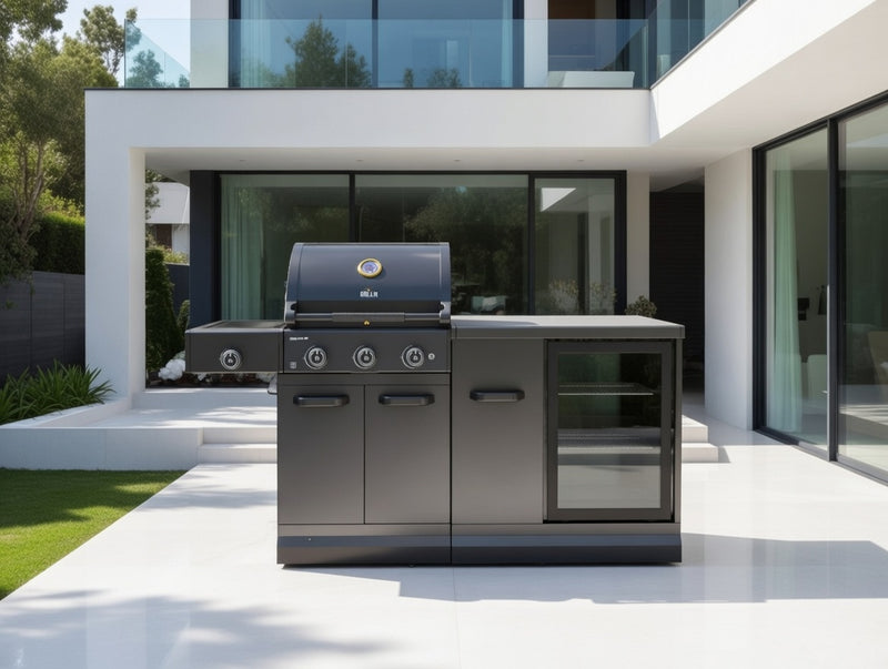 GRLLR Outdoor Kitchen 3 Burner and Fridge | Full length 1.7M