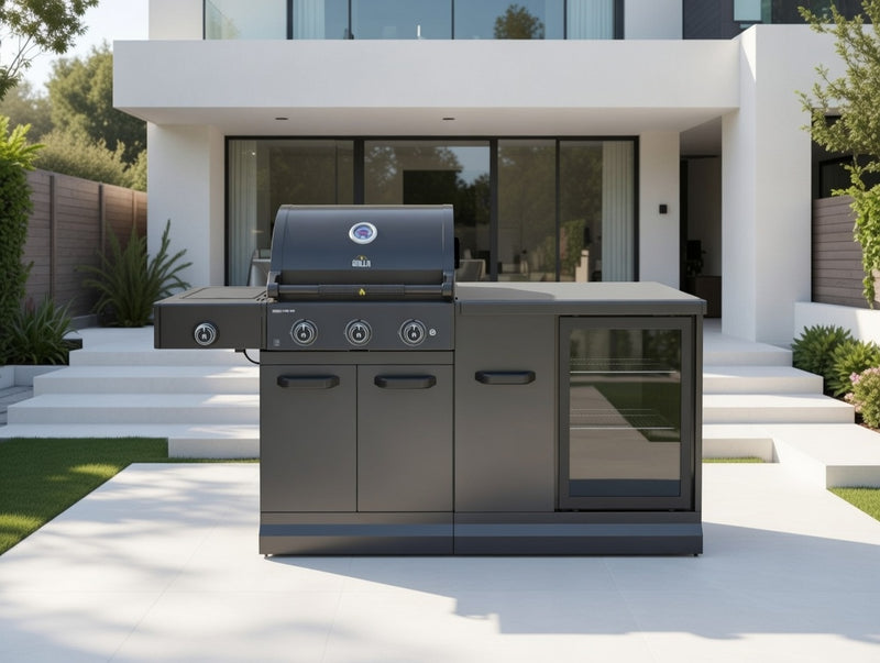 GRLLR Outdoor Kitchen 3 Burner and Fridge | Full length 1.7M