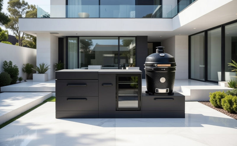 GRLLR Outdoor Kitchen Island Fridge and Kamado | Full length 2.4M