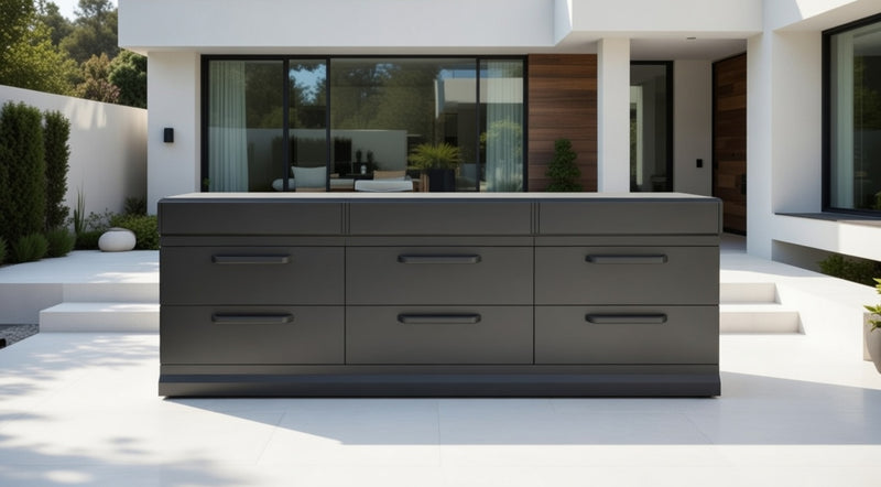 GRLLR Outdoor Kitchen Kamado Island Drawers | Full length 2.4M