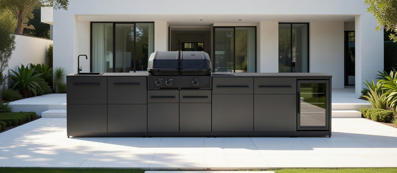 Cozze Elements Outdoor Kitchen Paired with Cozze® Quattro 900
