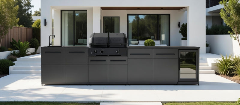 Cozze Elements Outdoor Kitchen Paired with Cozze® Quattro 900