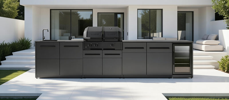 Cozze Elements Outdoor Kitchen Paired with Cozze® Quattro 900