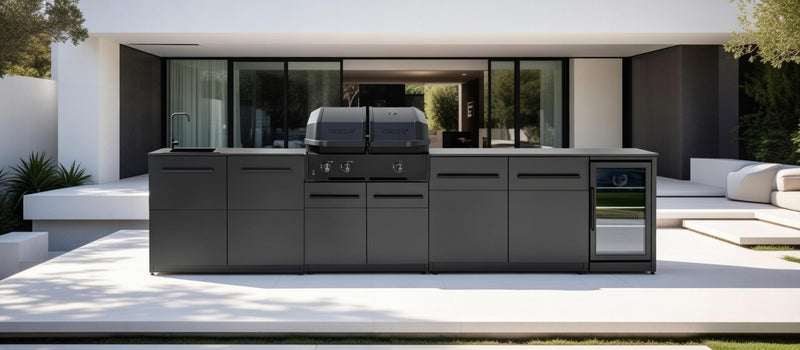 Cozze Elements Outdoor Kitchen Paired with Cozze® Quattro 900