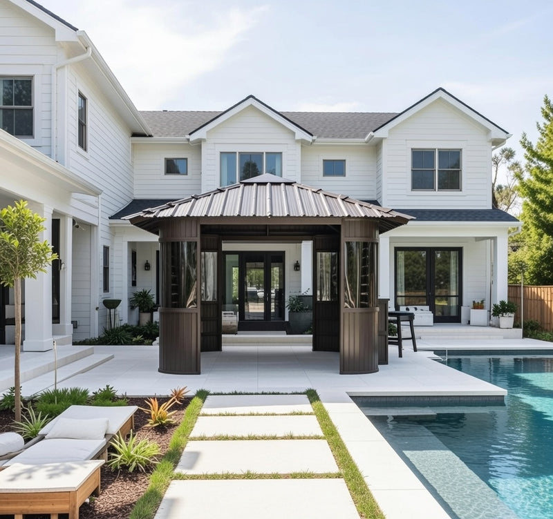 Frazer Brown Square Gazebo, (W)3.37m (D)3.37m