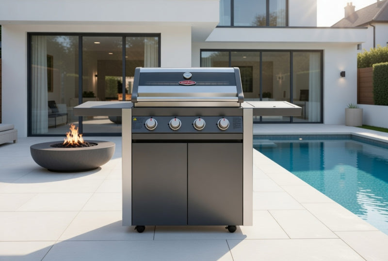 Beefeater 1600E 4 Burner Cabinet Gas BBQ With Side Burner