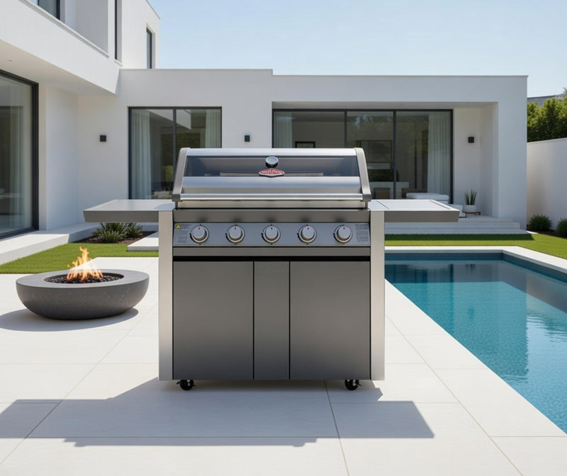 Beefeater 1600E 5 Burner Cabinet Gas BBQ With Side Burner