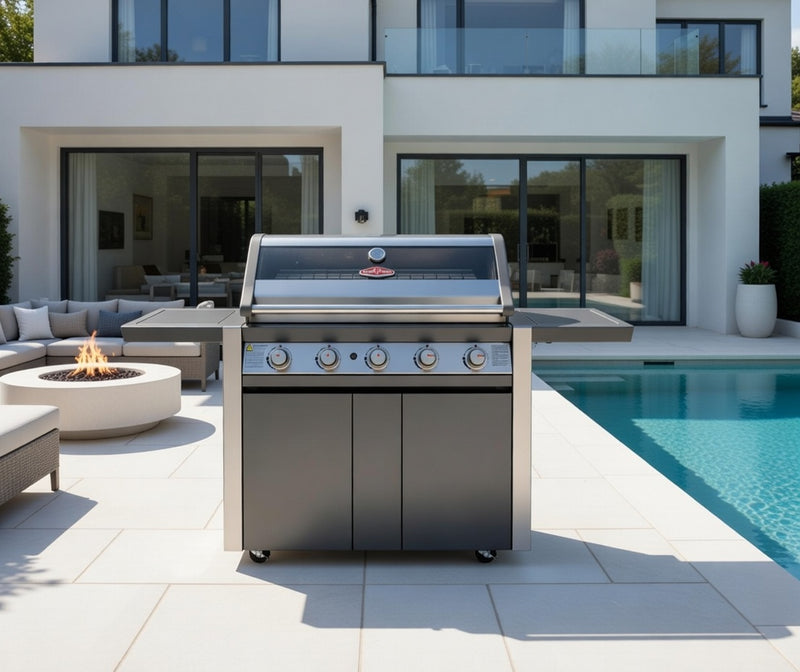 Beefeater 1600E 5 Burner Cabinet Gas BBQ With Side Burner