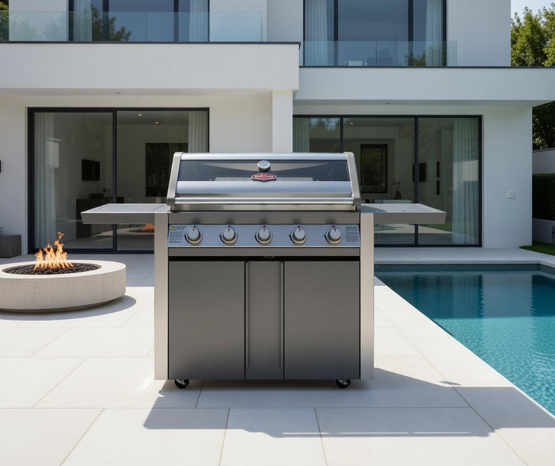 Beefeater 1600E 5 Burner Cabinet Gas BBQ With Side Burner