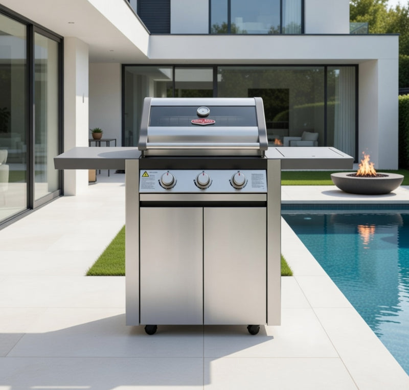 Beefeater 1600S 3 Burner Cabinet Gas BBQ With Side Burner