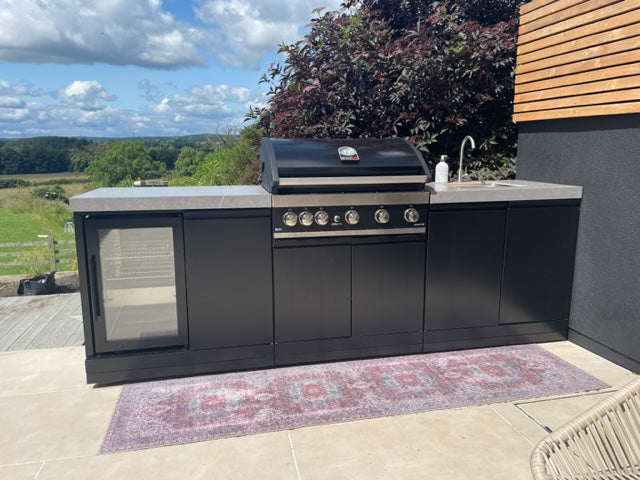GrandPro Outdoor Kitchen Maxim 5 Burner, Fridge and Sink - 2.6m