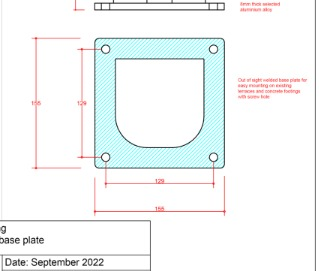 Concrete base with drainage