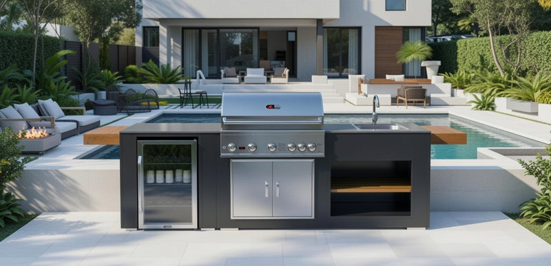 Grillandia Outdoor Kitchen Whistler Burford 5 Burner, Fridge, and Sink - 2.5M